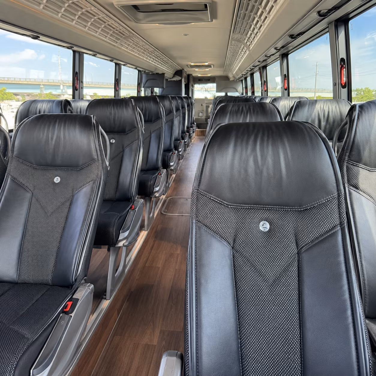 56 passenger charter bus interior