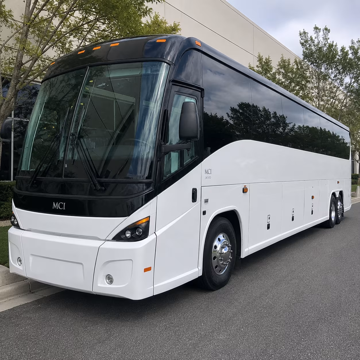 mobile charter bus rental exterior
