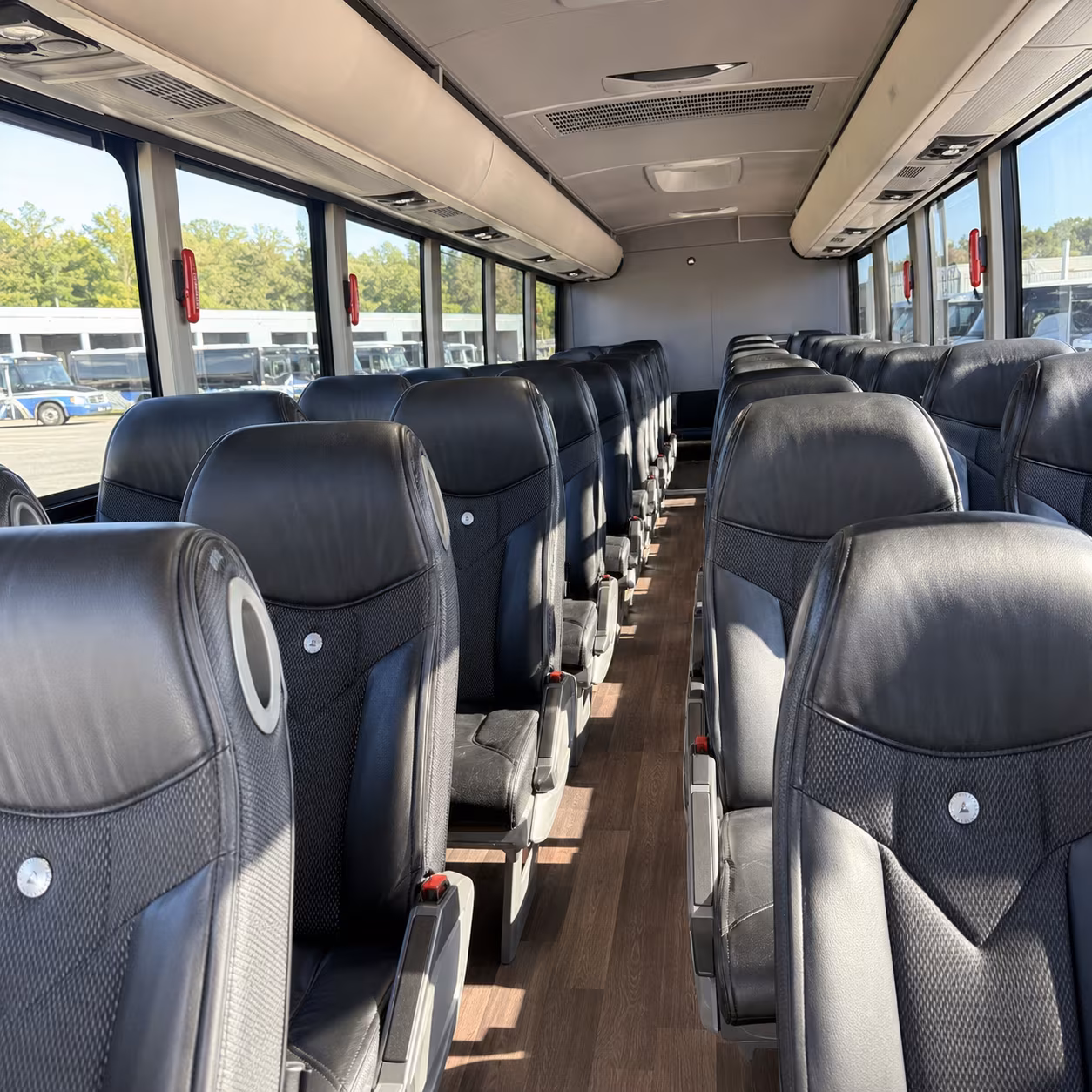 mobile charter bus rental inside