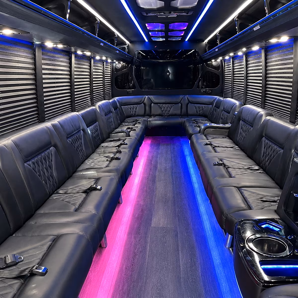 mobile party bus rental interior